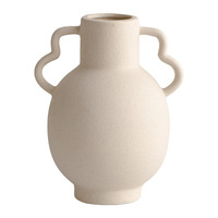 Vase décoratif en céramique rustique en terre cuite de ferme moderne avec 2 poignées centres de table en poterie pour table à manger