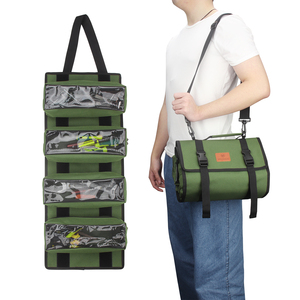 Custom Heavy-Duty Rolling Oxford <strong>Tool</strong> Storage Bag Portable Electrician <strong>Roll</strong> up <strong>Tool</strong> Bag with 4 Removeable Small Pouches - Product Image 1