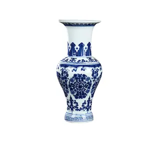 Trung Quốc truyền thống màu xanh và trắng gốm trang trí nội thất bình hoa jingdezhen Bình gốm lọ
