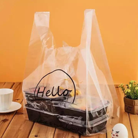 Sac transparent en plastique transparent pour restaurants Sacs à emporter personnalisés Sacs d'emballage alimentaire en plastique pour t-shirt avec logo