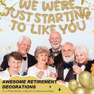 Venta caliente estilo moderno 'Estábamos empezando a gustarte' decoración de pancarta de fiesta de despedida de jubilación - Product Image 6