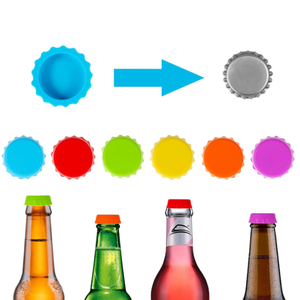 कस्टम पुनः प्रयोज्य वाइन स्टॉपर हैट सिलिकॉन बीयर सेवर और शराब की बोतल वैक्यूम सीलर को कवर करता है - Product Image 2