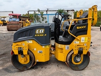 Rouleau compresseur vibrant à double tambour SANY STR30C-8 d'occasion, 3 tonnes, mini-compacteur d'asphalte à vendre