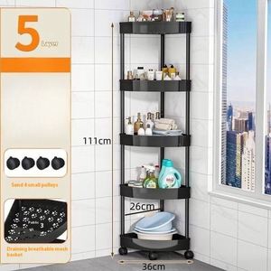<span class=keywords><strong>Étagère</strong></span> de <span class=keywords><strong>rangement</strong></span> en plastique multi-niveaux pour salle de bain et <span class=keywords><strong>cuisine</strong></span>, <span class=keywords><strong>étagère</strong></span> triangulaire d'angle du sol au plafond, <span class=keywords><strong>rangement</strong></span> pour toilettes, robuste et élégante - Product Image 6