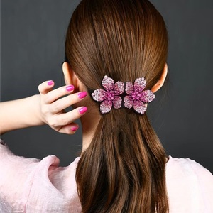 Bijoux de <span class=keywords><strong>cheveux</strong></span> à fleurs pour femmes, mode coréenne, Clip supérieur en <span class=keywords><strong>strass</strong></span>, épingle à <span class=keywords><strong>cheveux</strong></span>, Double fleur, <span class=keywords><strong>pince</strong></span> à <span class=keywords><strong>cheveux</strong></span> de printemps pour dames - Product Image 2