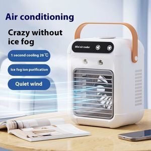 Custom Logo Screen Printed Portable Water Cooled Small Cooling Fan <b>Mini</b> Evaporative Desk Air <b>Cooler</b> Lasting Spray - Product Image 2