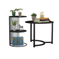 Table basse incurvée en métal noir, mobilier moderne, vente en gros,