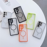 Coque de protection magnétique colorée de luxe transparente rigide de haute qualité anti-chute pour Samsung S26 Ultra S25 S23 S24