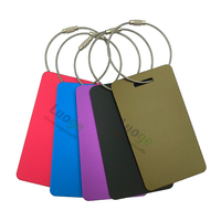 Étiquette de bagage en métal anodisé personnalisée avec gravure laser, échantillons gratuits, étiquette de bagage en aluminium mat pour cadeau d'affaires