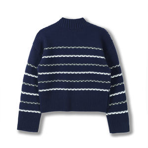 Pull à col rond à manches longues pour femmes, automne-hiver 2025, sur mesure OEM et ODM, avec boutons de qualité - Product Image 3