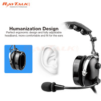 Casque d'aviation supra-auriculaire à réduction de bruit active (ANR) pour communication aérienne en hélicoptère, certifié ROHS et FCC