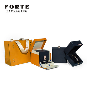 Forte 2024 High-End Blue PU Leather Jewelry <b>Box</b> Custom logo Luxury <b>Earrings</b> Pendant Necklace Ring <b>Box</b> Jewelry Packaging <b>Box</b> - Product Image 6