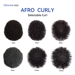 Prothèse capillaire respirante en dentelle française pour hommes, système capillaire humain bouclé afro crépu, avec fermeture en dentelle à ligne de <span class=keywords><strong>cheveux</strong></span> naturelle, <span class=keywords><strong>cheveux</strong></span> indiens Remy, densité 130% - Product Image 6
