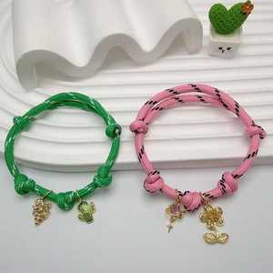 Pulseras Trenzadas Coloridas con Dijes de Esmalte de Peces, <span class=keywords><strong>Cactus</strong></span>, Lazos y Corazones para Uso Diario Femenino - Product Image 5