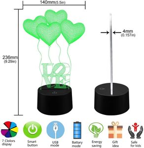 3D Illusion <b>LED</b> <b>Mini</b> Plug-in Warm White Custom Bedroom Decorative Children USB Plastic Night <b>Light</b> Table Lamp Kids Gift - Product Image 3