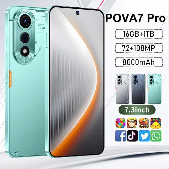 Pova7 Pro Snapdragon8 Gen3 Deca Core Flip Phone 108MP Rear Camera HD Screen Resolution LTE Cellular Spanish