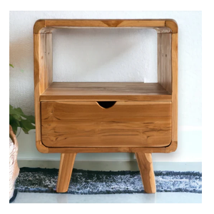 Table de chevet en teck massif de qualité supérieure, structure robuste et durable, design élégant, parfaite pour le rangement dans la chambre, intérieurs modernes et élégants - Product Image 6