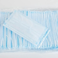 Vente en gros Masque facial jetable 3 plis de haute qualité Masque facial à boucles auriculaires en tissu non tissé PP de couleur bleu, blanc, noir, rose