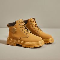 Nouvelles bottes de travail à tige haute pour l'automne et l'hiver avec semelles épaisses et antidérapantes, bottes à la cheville pour femmes avec une hauteur accrue à l'intérieur