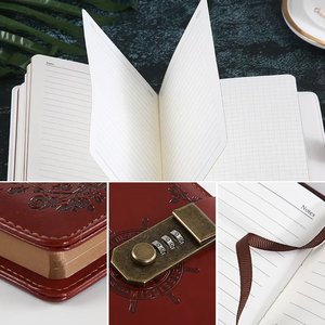 2025 tùy chỉnh thân thiện với môi khóa nhật ký bằng văn bản máy tính xách tay Tạp Chí B5 Da Du Lịch Nhật Ký với mã khóa quy hoạch và máy tính xách tay - Product Image 4