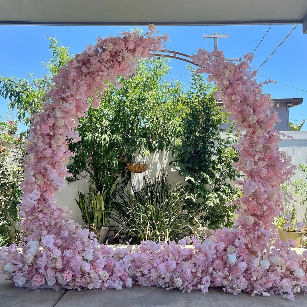 Wedding Decoration Supplies Wedding Stage Silk Artificial Flowers Pink Orchid Round Birthday Backdrop Arch Decoration for Events