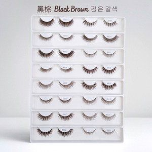 Kit de cils en grappe 5D Press Lashes <span class=keywords><strong>pour</strong></span> la maison, cils individuels colorés effet wispy, logo personnalisé, marron, demi-cils en grappe auto-adhésifs - Product Image 6