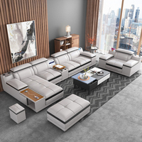 Canapé modulable en cuir au design moderne pour la décoration de la maison, ensemble de canapés de salon, canapé d'angle de luxe en forme de L