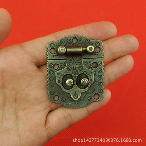 Antique Style Zinc Alloy Furniture <b>Lock</b> 40x33mm Keyless Traditional Design For Wooden Box - Product Image 2