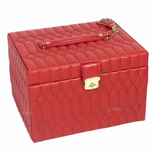 High Quality Jewelry Women Watch <b>Big</b> Case Box PU Leather Storage Jewelry Packaging <b>Suitcase</b> Box With Mirror - Product Image 6