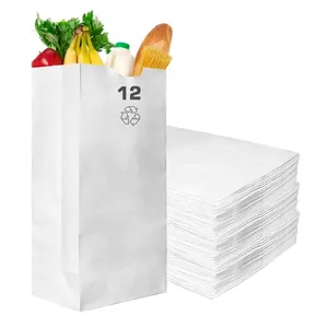Custom Logo White Food Grade Grease Sandwich Resistant Coated Wax Lined For Bakery Cookies Snacks French Fries Paper Bags