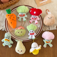 Porte-clés en peluche mignons sur le thème de la nourriture, pendentifs, breloques de sac, clés multifonctionnelles élégantes