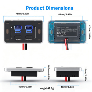 Nouvel Arrivage – Panneau de Charge Mural USB 4 Ports 12V pour Voiture/Camping-car, 78W Double PD & QC, <span class=keywords><strong>Chargeur</strong></span> de <span class=keywords><strong>Batterie</strong></span> de Voiture Multi-Ports USB - Product Image 2
