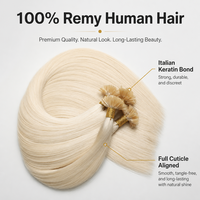Extensions de cheveux humains Remy à pointe de kératine en forme d'escargot, pré-collées en U, double épaisseur, pointe plate, cheveux humains véritables, qualité salon, vierges, 100g