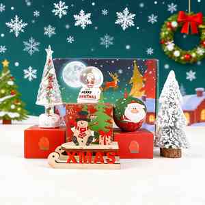 Juego de Regalo de Papel con Bola de Cristal Iluminada de Papá Noel y Muñeco de Nieve, con Diseño Digital Ecológico, Juvenil y Energético - Product Image 3