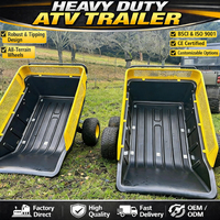 Remorque utilitaire ATV en acier pour déchets de jardin, terre et bois de chauffage