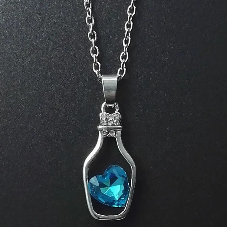 PUSHI Kristall heilung gedächtnis Liebe Flasche Halskette Mode Herz Anhänger Schmuck Halskette