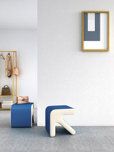 Modern Upholstered Stool Ottoman <b>Cushioned</b> Seat Floor <b>Bench</b> Custom Color for Living Room Bedroom Hotel - Product Image 5