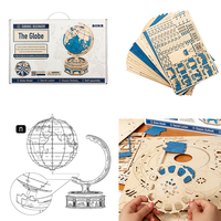 Robotime — Puzzle de Globe en bois certifié CPC Rokr, modèle 2022, fait à la main, assemblage 3D, artisanat en bois
