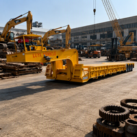 Semi-remorque à plateau surbaissé à quatre essieux avec collier de guidage détachable, châssis en acier pour le transport de machines lourdes et de matériel de construction