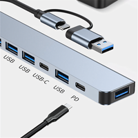 7 In 1 Hub tipe-c USB c USB 3.0 USB 2.0 Port PD adaptor pengisi daya 5Gbps Multiport stasiun Dok Multi adaptor untuk Mac Mini Book