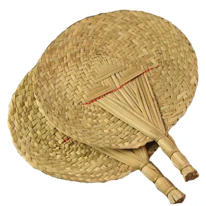 Summer Cool Low Cost Hand-make Grass Weave Bamboo Palm Leaf Hand Fan