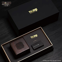 Boîte cadeau en papier rigide personnalisée de luxe avec logo imprimé pour l'emballage de produits électroniques, boîte en carton noir haut de gamme avec insert personnalisé