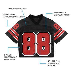 Chất Lượng Cao Thiết Kế Mới Lưới Thăng Hoa In Phong Cách Retro Bóng Chày Cổ Điển Net Bóng Đá Loose Mens T-Shirt Bóng Đá Áo - Product Image 3