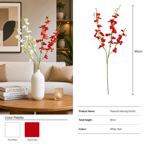 Orquídeas Artificiales de 80cm, Orquídeas Mariposa de Seda con Tacto Real, Venta al por Mayor para Decoración de Bodas, OEM/ODM - Product Image 4