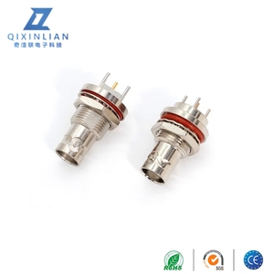 Đồng nguyên chất 180 độ thẳng BNC nữ RF kết nối mạ niken không thấm nước PCB Jack hàn cho các ứng dụng RF - Product Image 2