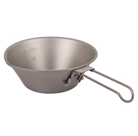 Tasse Sierra en titane pur ultralégère de 300 ml avec bec verseur et poignée pliable, bol de camping, ustensiles de cuisine, vaisselle