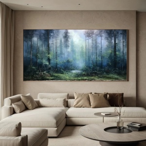 Arte Mural Contemporáneo, Pintura Texturizada, Lienzo de Bosque Encantado, Paisaje Místico, Arte en Lienzo para Hogar y Galería - Product Image 5