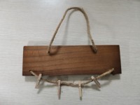 Vas Dinding Kayu Buatan Tangan Dekorasi Gantung Tali Jute Rustic Bunga Kering Alami Bentuk Persegi Panjang untuk Ruang Tamu Kamar Tidur Rumah