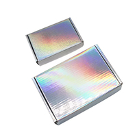 XJY écologique luxe brillant couleur holographique boîtes d'expédition logo papier expédition emballage carton boîte