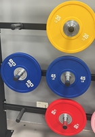 Bumper pelat berat 5kg 10kg 15kg 20kg 25kg, peralatan Gym pelat kompetisi barbel untuk komersial